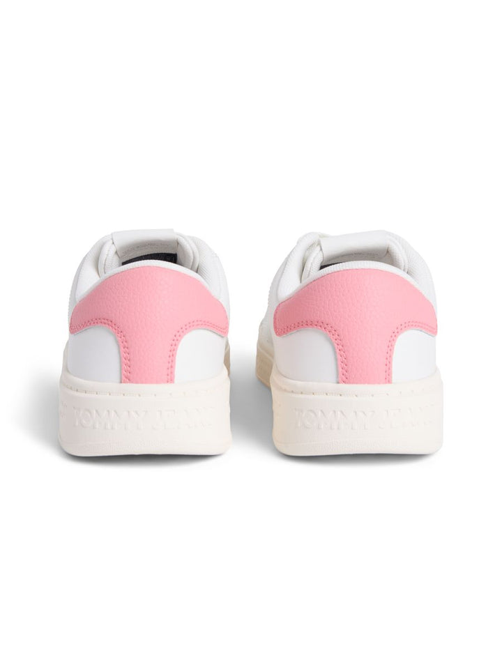 Debossed Logo Cupsole Trainers With Leather