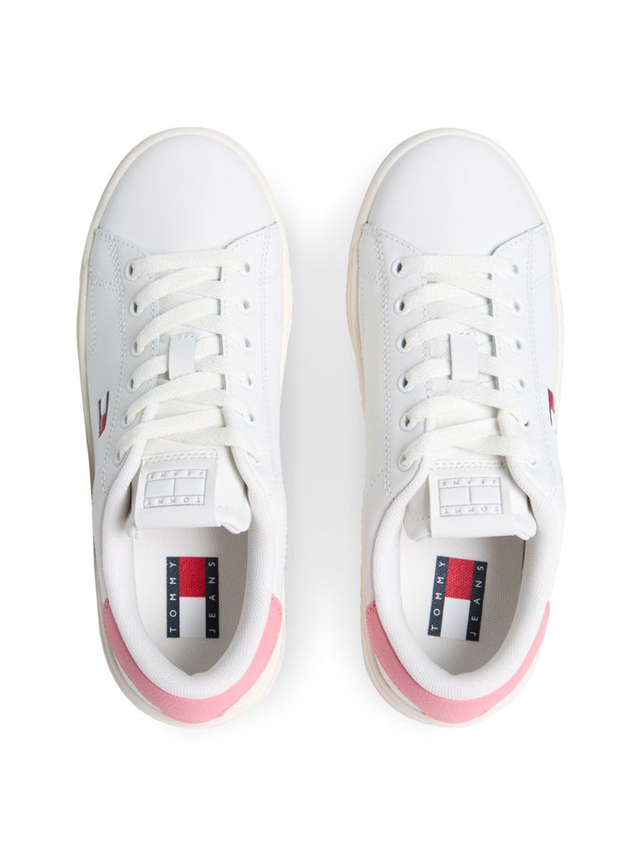 Debossed Logo Cupsole Trainers With Leather