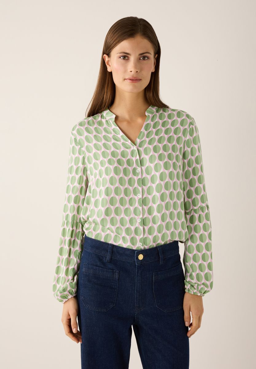 Viskosebluse mit grafischem Print