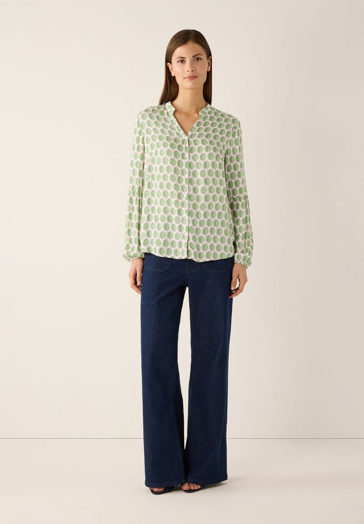 Viskosebluse mit grafischem Print