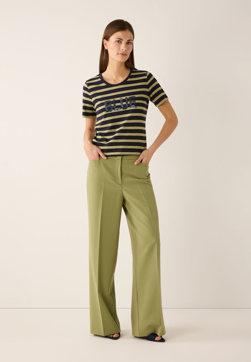 Streifenshirt mit Paillettenschrift