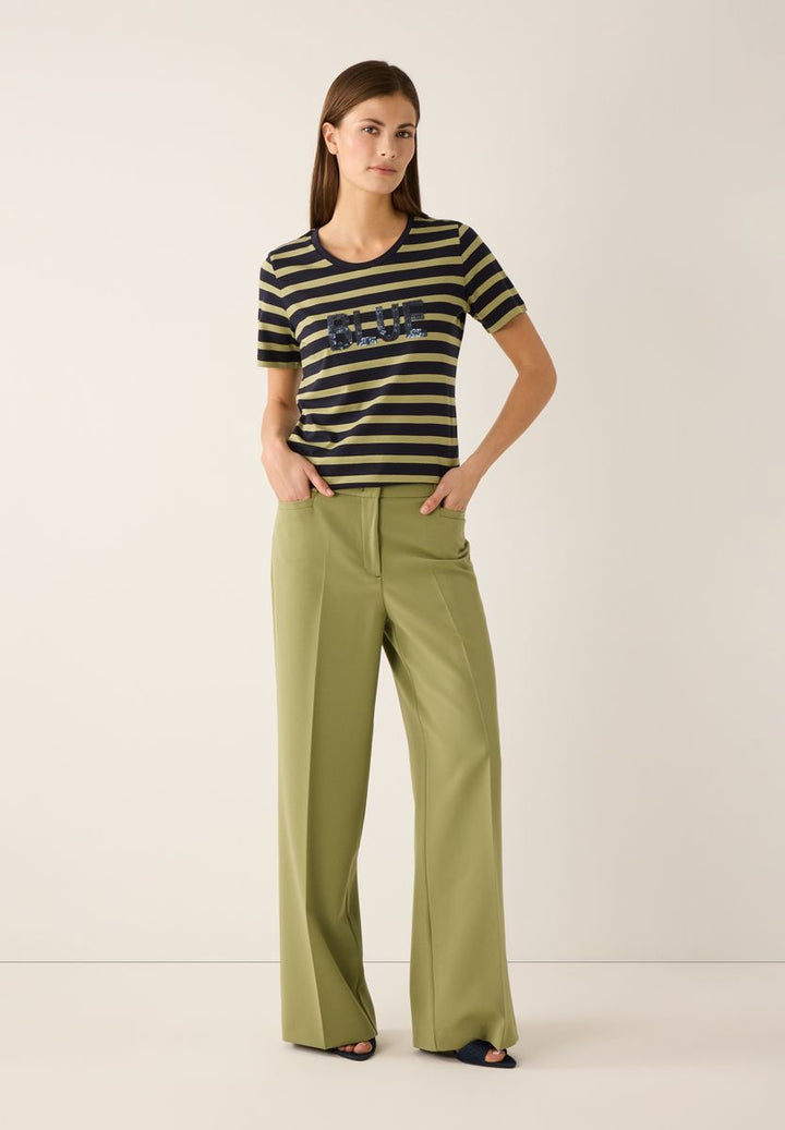 Streifenshirt mit Paillettenschrift