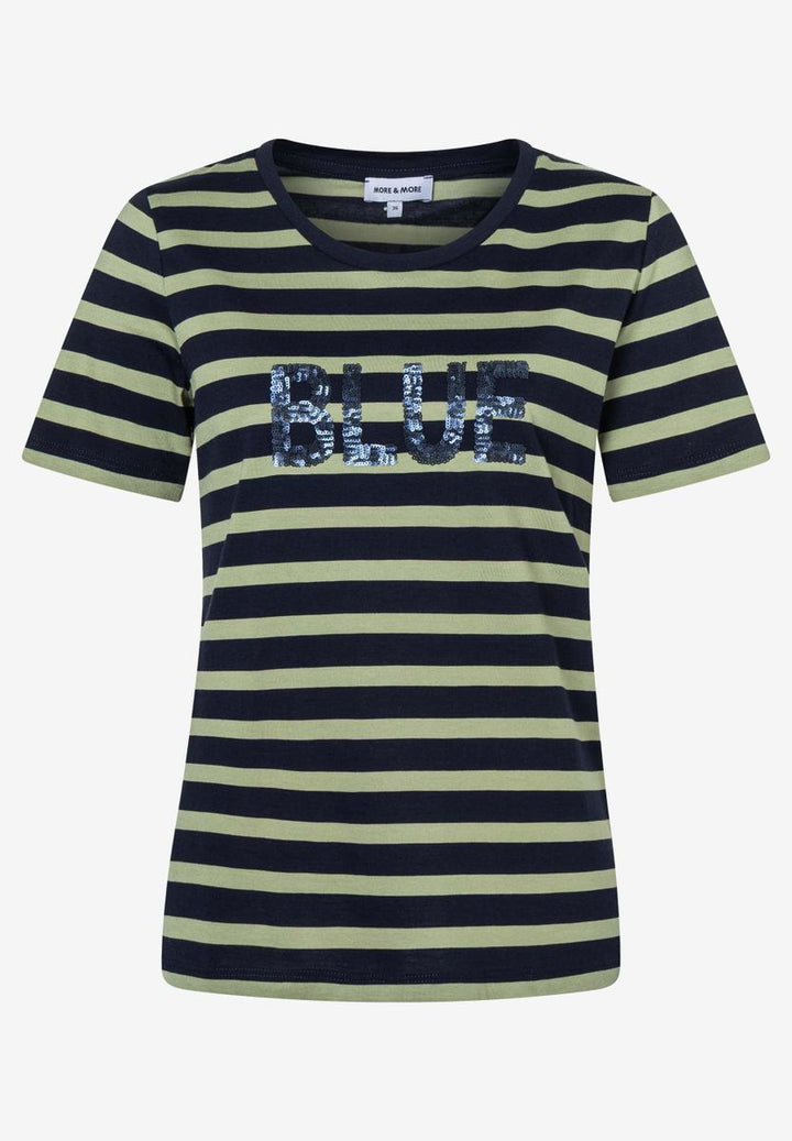 Streifenshirt mit Paillettenschrift