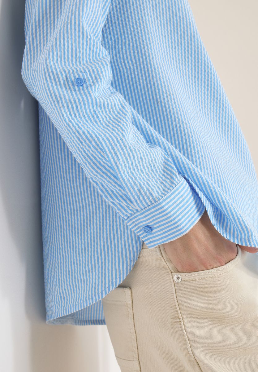 Gestreifte Seersucker Bluse
