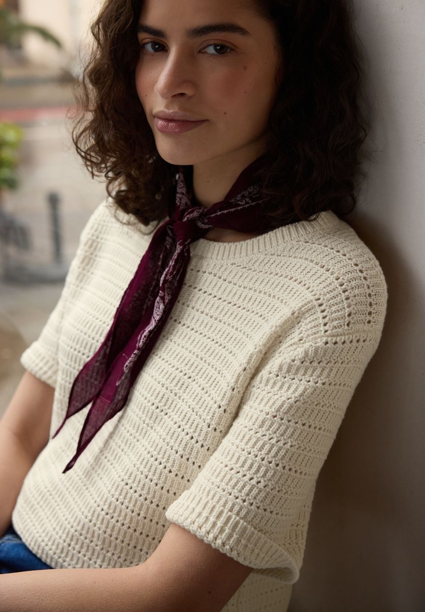 Pointelle Pullover