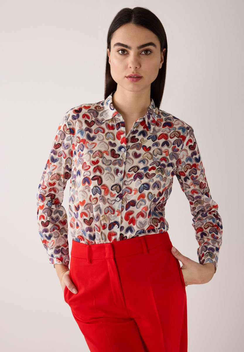 Bluse mit Herz-Print