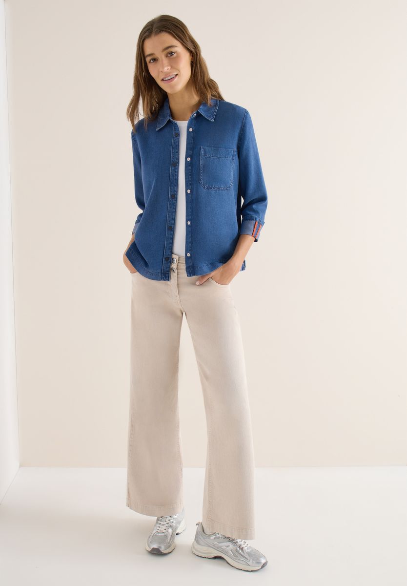 Denim-Look Bluse
