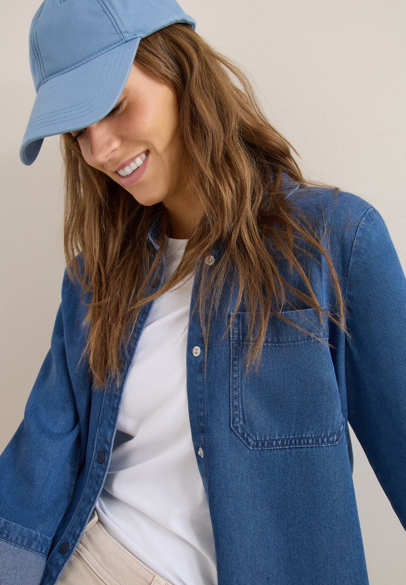 Denim-Look Bluse