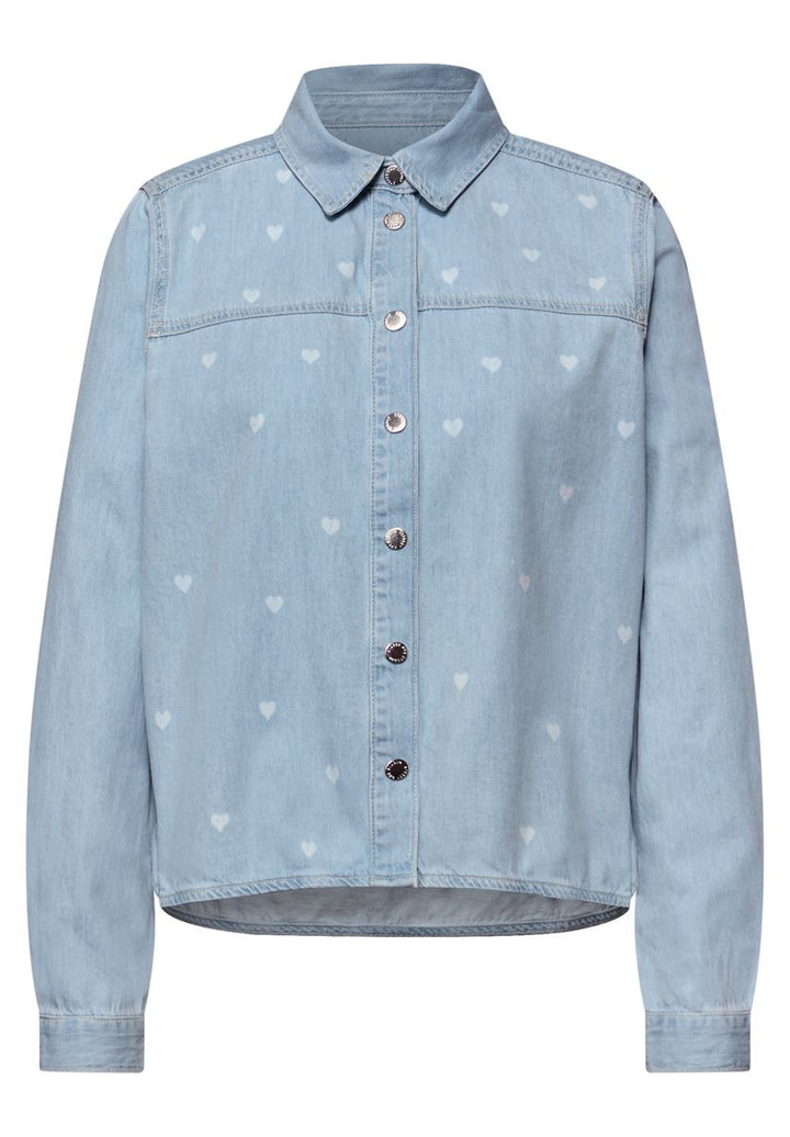 Hemdbluse mit Herzdetails