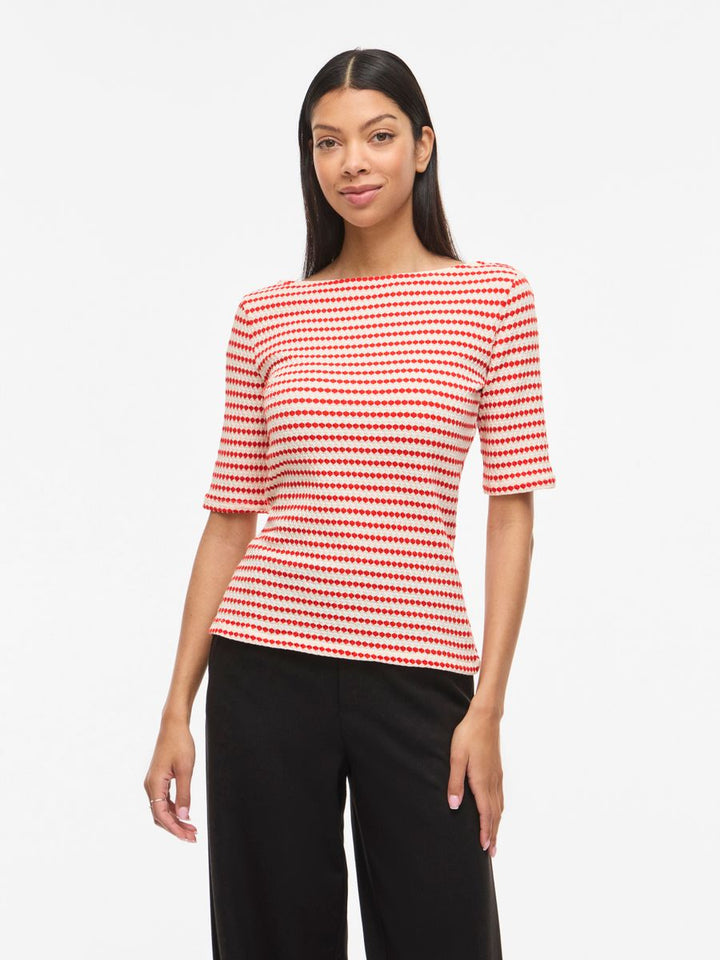 VILOPES BOAT NECK 2/4 TOP/TES