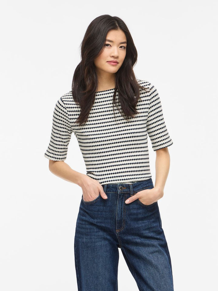 VILOPES BOAT NECK 2/4 TOP/TES