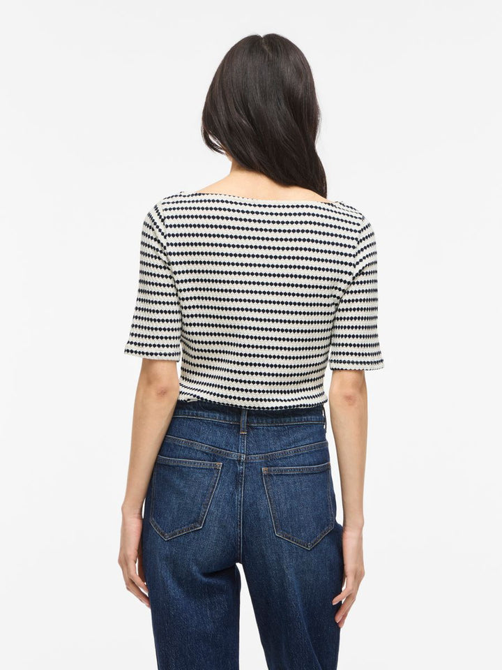VILOPES BOAT NECK 2/4 TOP/TES
