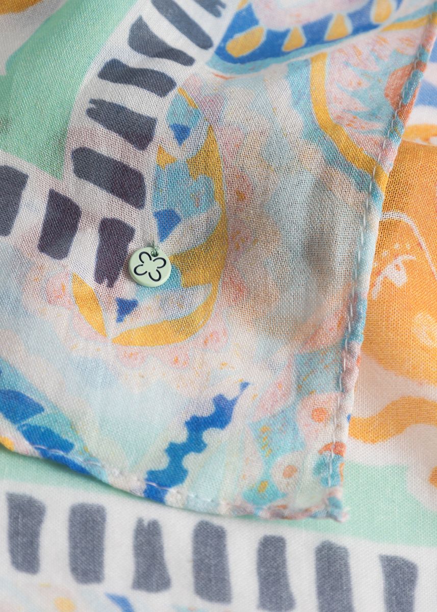3er PACK - Bandana aus feiner Modal-Baumwoll-Mischung mit Mustermix und BEACH VIBES-Schriftzug