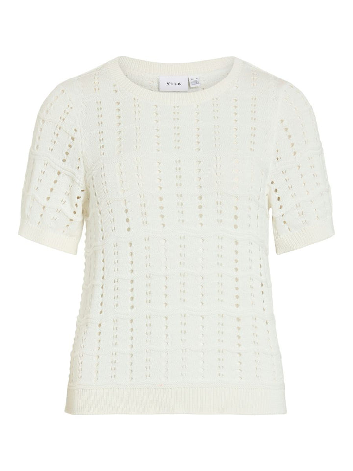 VISIDONA O-NECK POINTELLE KNIT TOP/TES