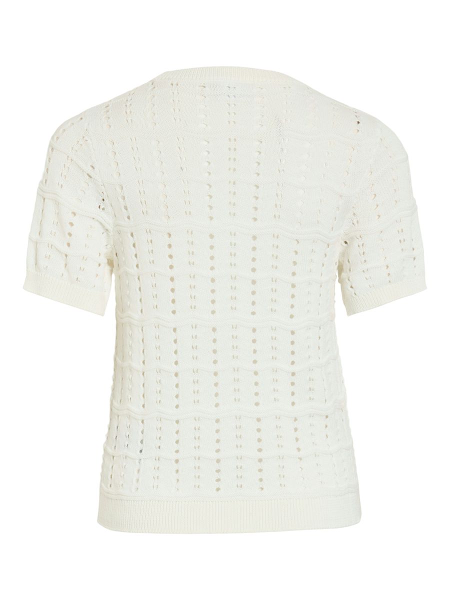 VISIDONA O-NECK POINTELLE KNIT TOP/TES