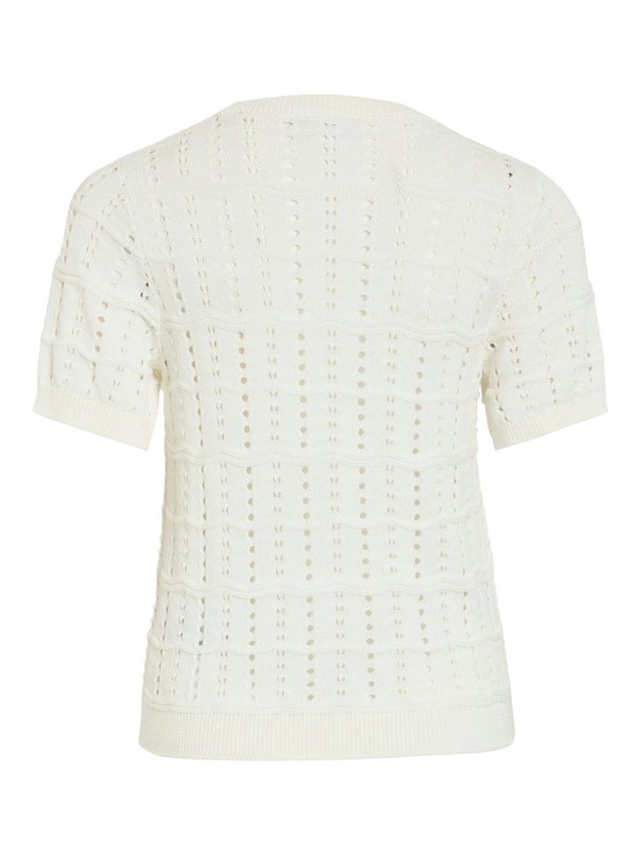 VISIDONA O-NECK POINTELLE KNIT TOP/TES