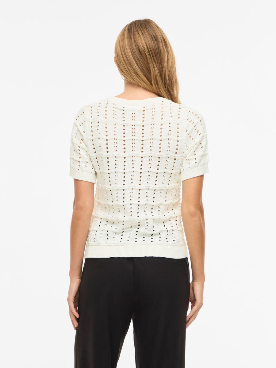 VISIDONA O-NECK POINTELLE KNIT TOP/TES
