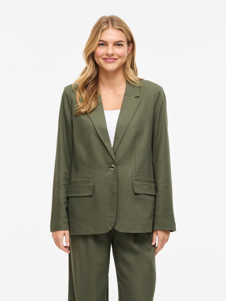 VIJOLANDA L/S LINEN BLEND BLAZER - NOOS