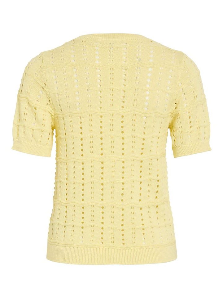 VISIDONA O-NECK POINTELLE KNIT TOP/TES