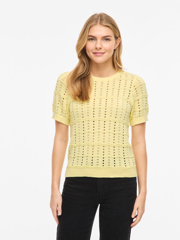 VISIDONA O-NECK POINTELLE KNIT TOP/TES