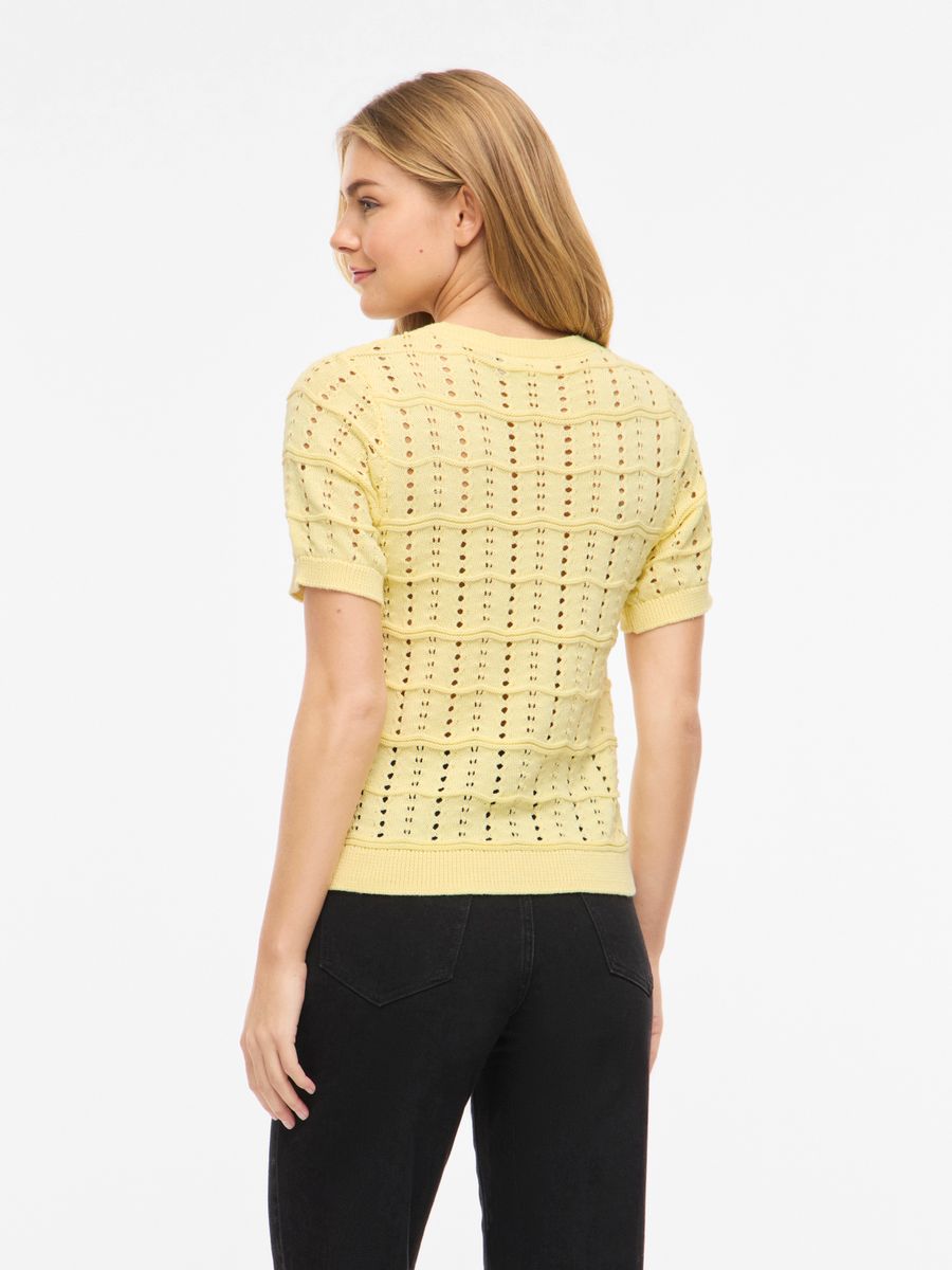 VISIDONA O-NECK POINTELLE KNIT TOP/TES