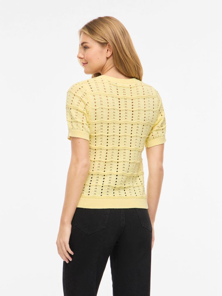 VISIDONA O-NECK POINTELLE KNIT TOP/TES