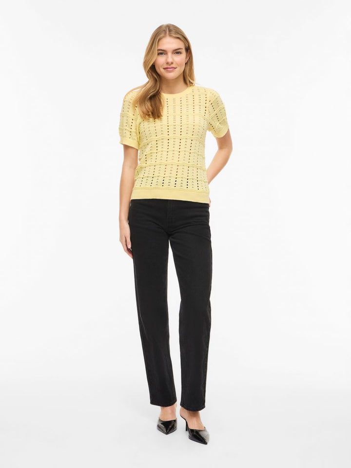 VISIDONA O-NECK POINTELLE KNIT TOP/TES