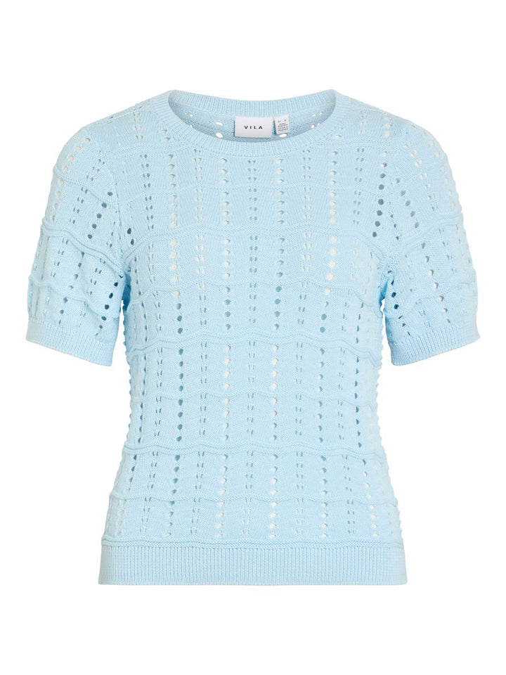 VISIDONA O-NECK POINTELLE KNIT TOP/TES