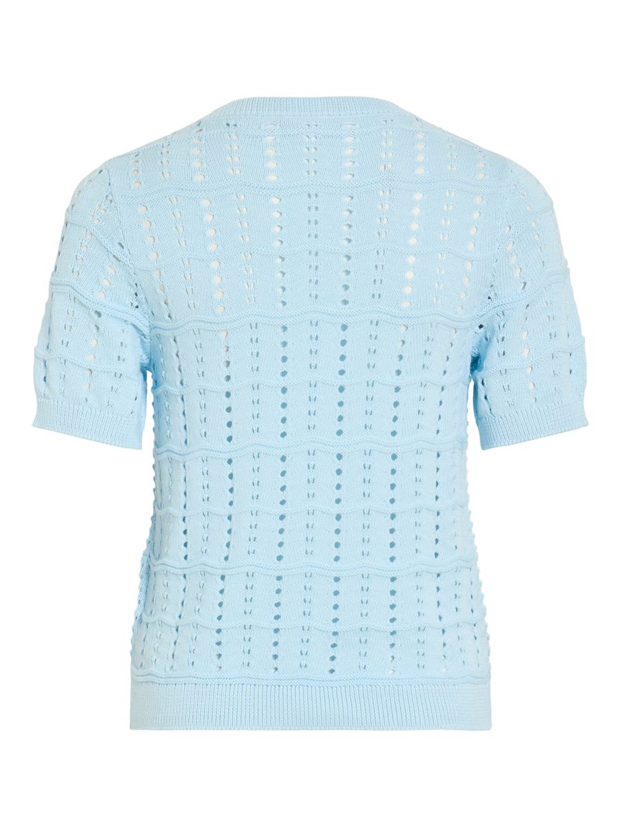 VISIDONA O-NECK POINTELLE KNIT TOP/TES