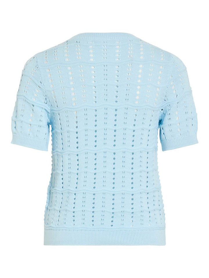 VISIDONA O-NECK POINTELLE KNIT TOP/TES