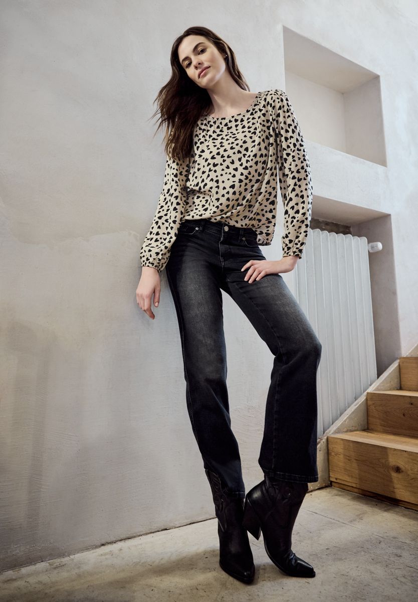 Bluse mit Herzmuster