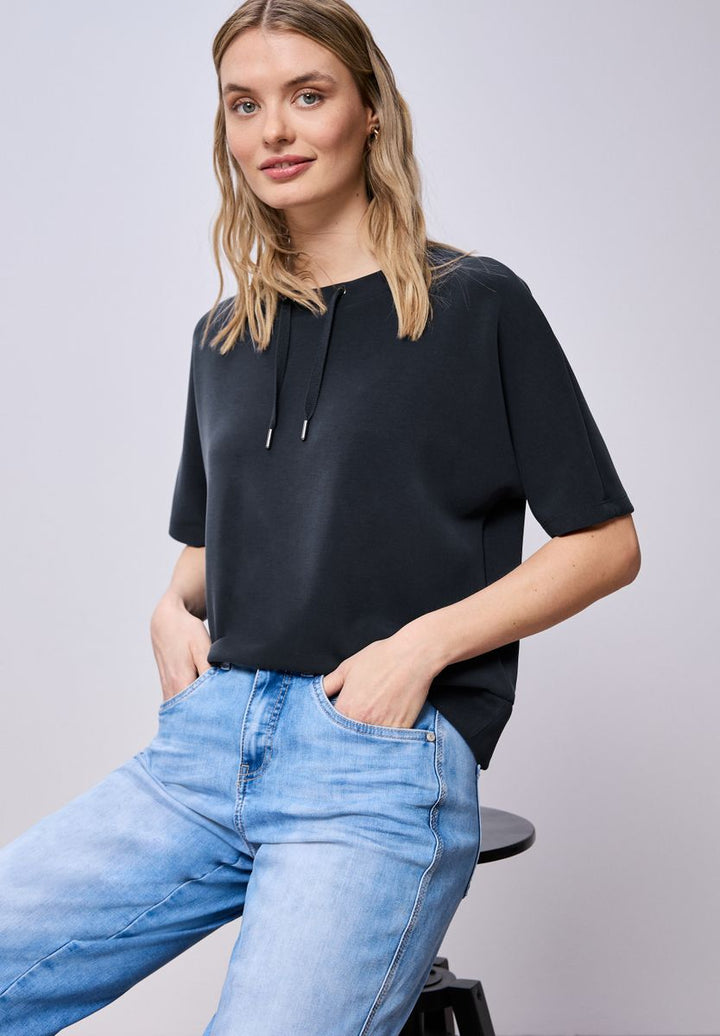 Dropped Shoulder Shirt im Silk-Look