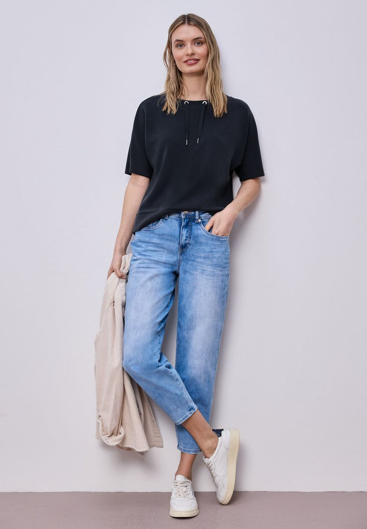 Dropped Shoulder Shirt im Silk-Look
