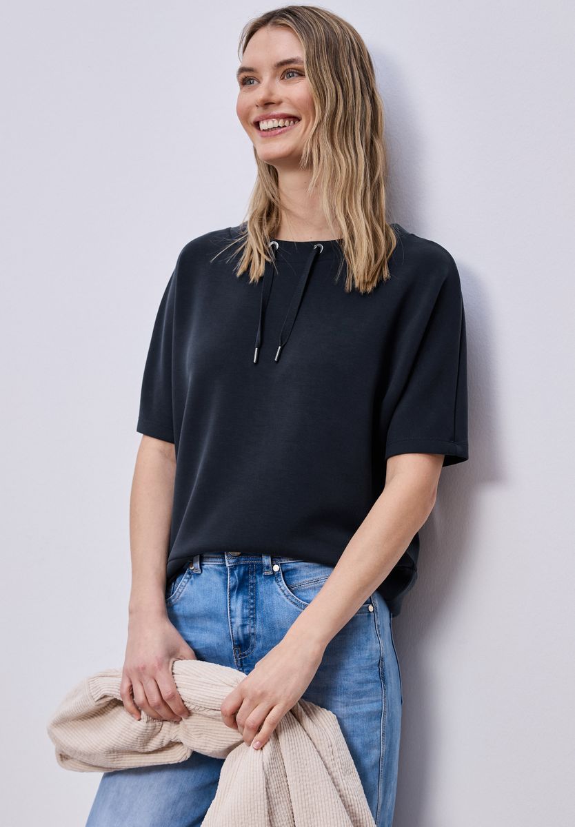 Dropped Shoulder Shirt im Silk-Look
