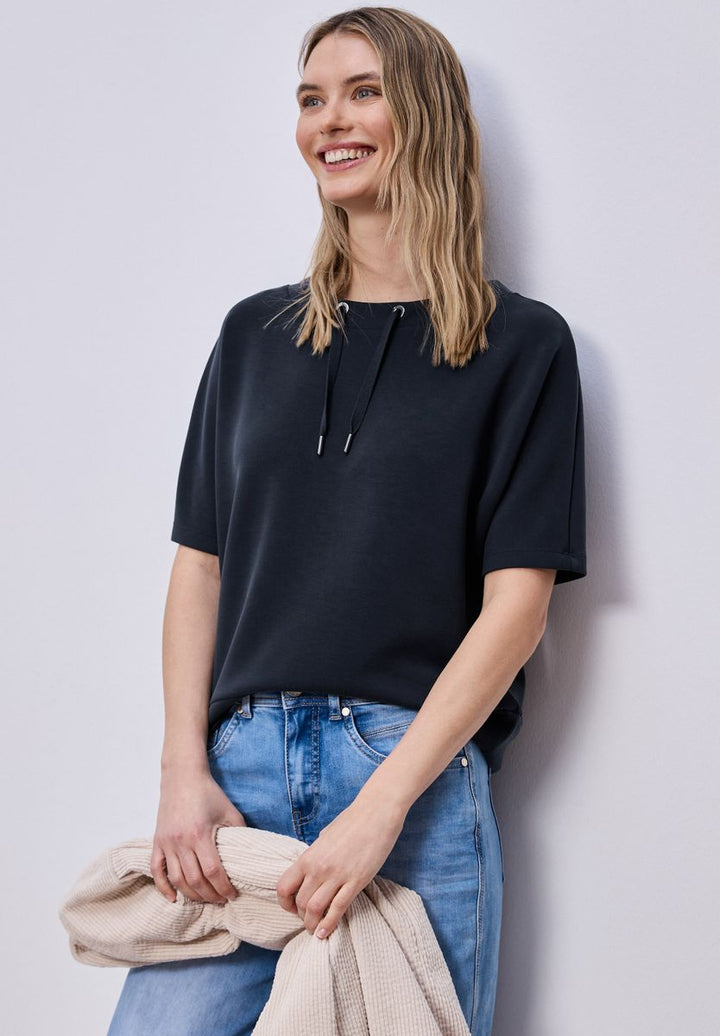 Dropped Shoulder Shirt im Silk-Look
