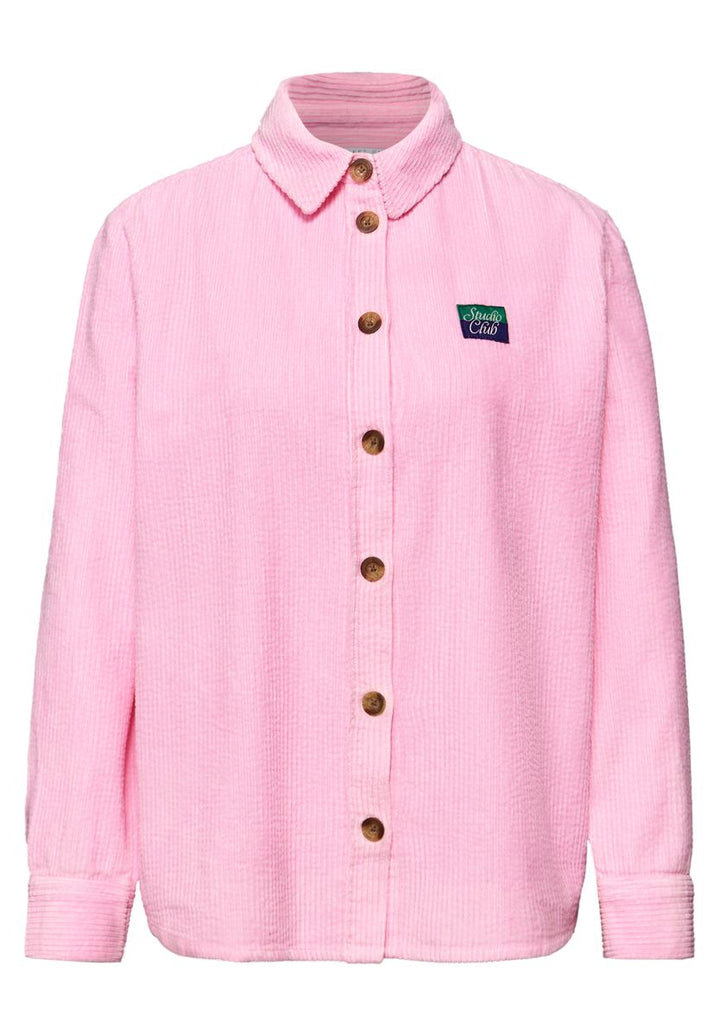 Cordbluse mit Patchdetail