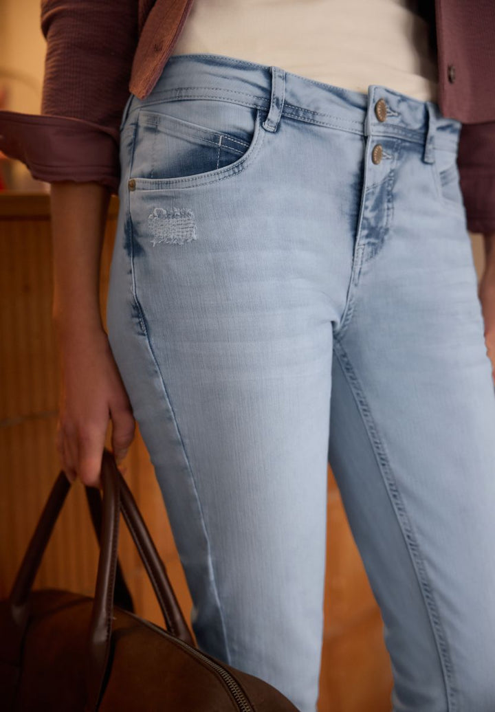 Mid Waist Slim Leg Jeans im Casual Fit