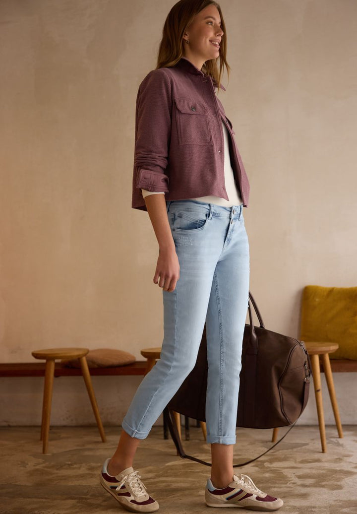 Mid Waist Slim Leg Jeans im Casual Fit