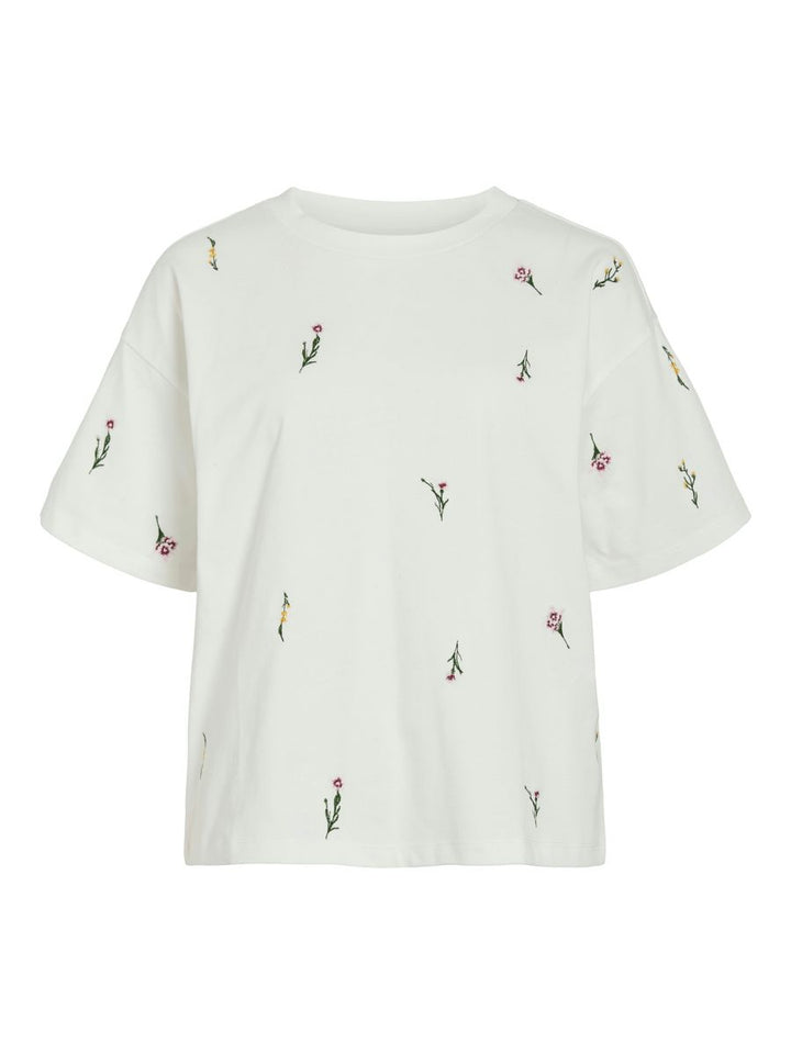 VIMONIE FLORAL EMB S/S O-NECK/R