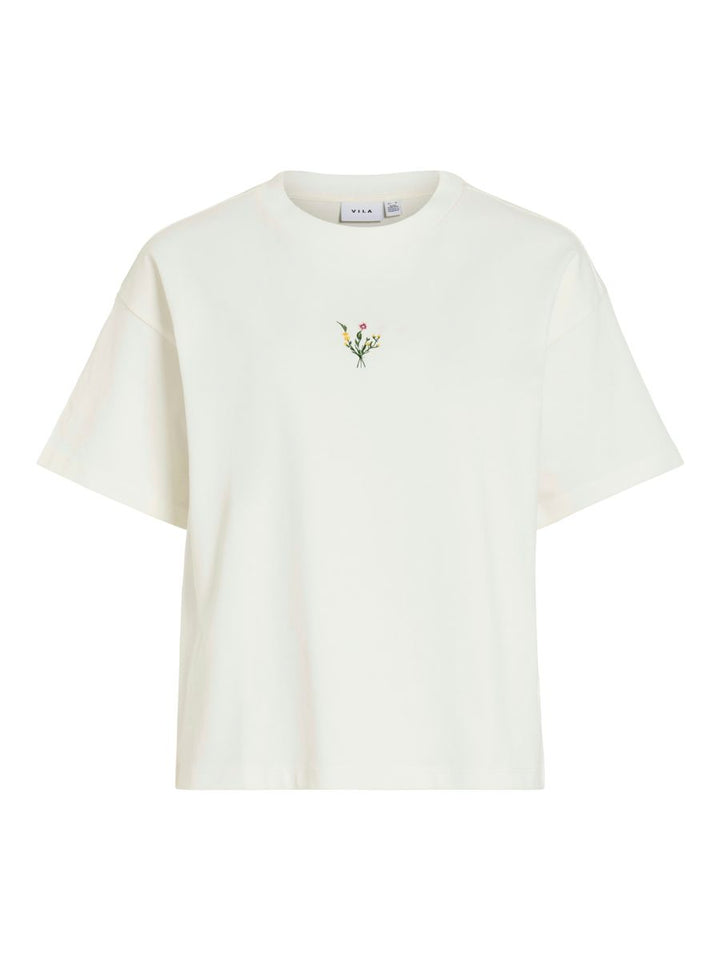 VIMONIE FLORAL EMB S/S O-NECK/R
