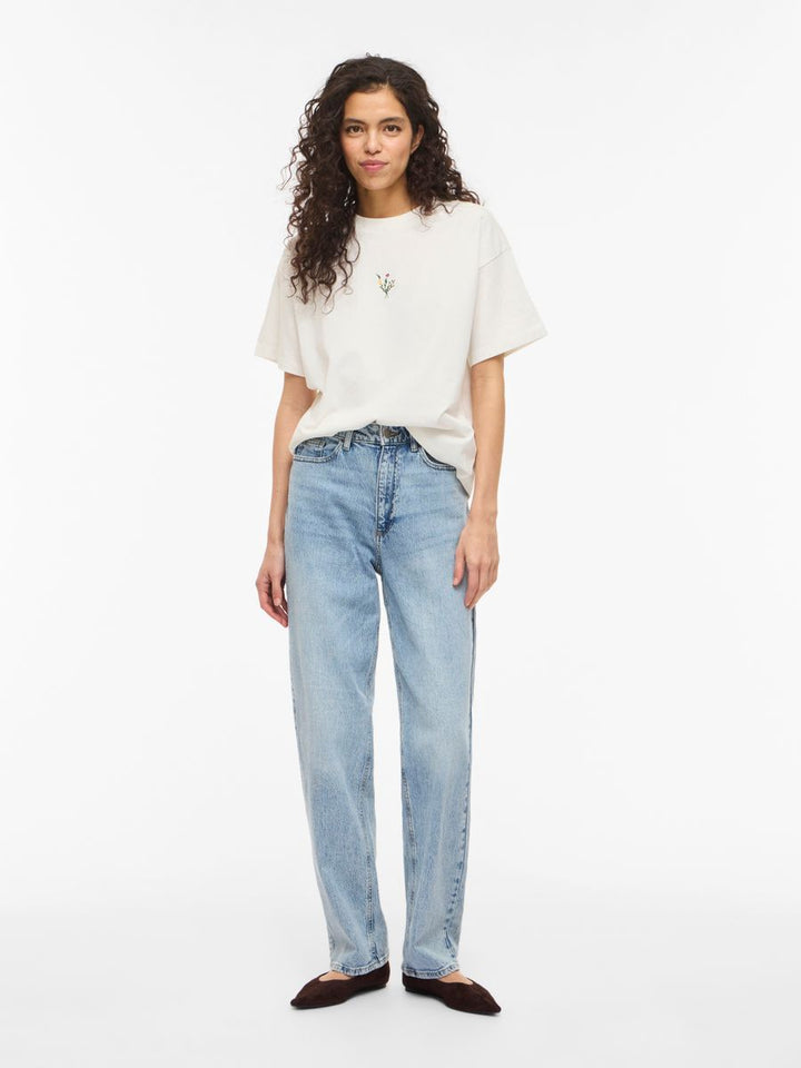 VIMONIE FLORAL EMB S/S O-NECK/R