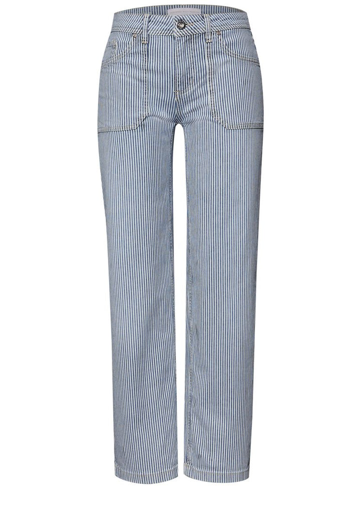 Straight Leg Jeans mit Streifen