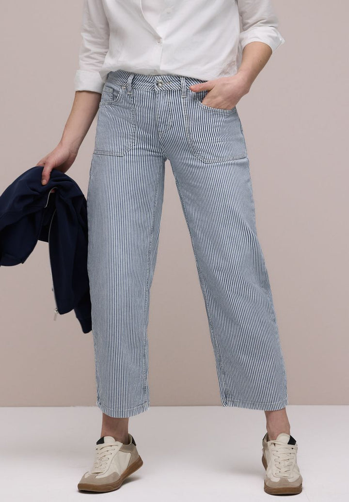 Straight Leg Jeans mit Streifen