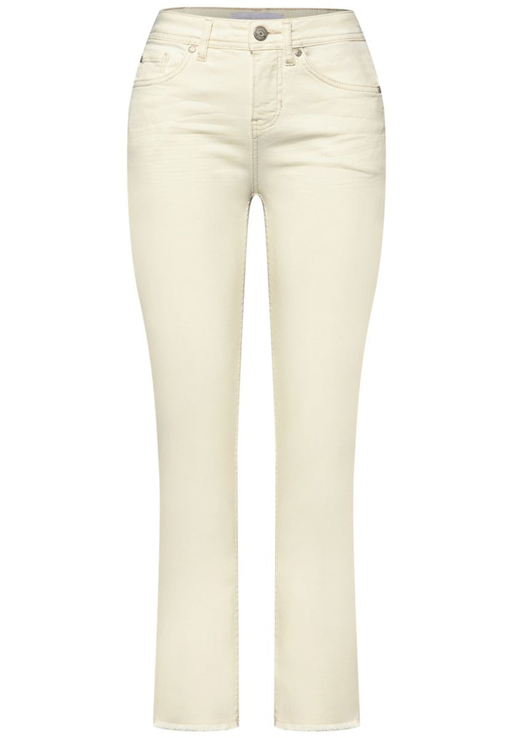 Straight Leg Jeans mit fransigem Saum