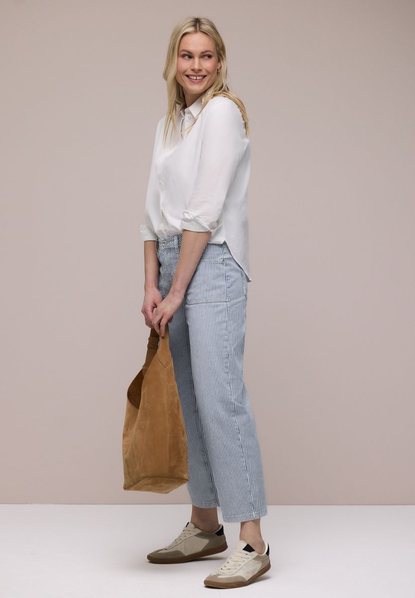 Straight Leg Jeans mit Streifen