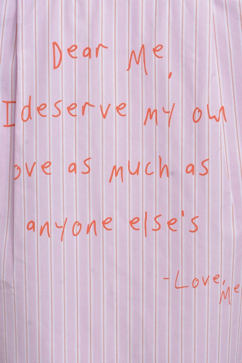Striped Blouse Love Letter Print