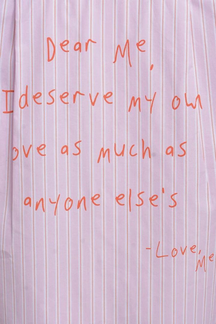 Striped Blouse Love Letter Print