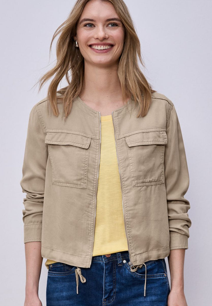 Jacke im Washed-Look mit Tunnelzug