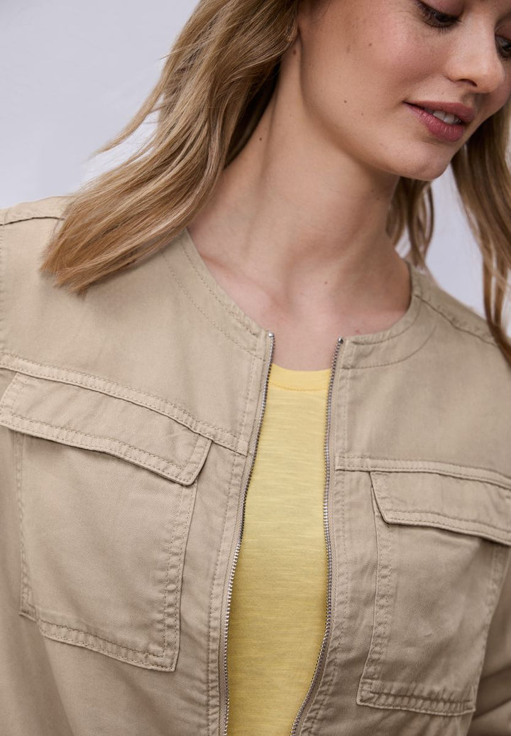 Jacke im Washed-Look mit Tunnelzug