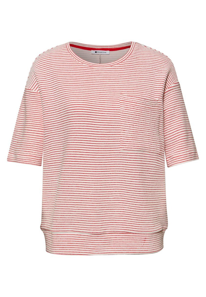 Kurzarmshirt mit Strukturstreifen